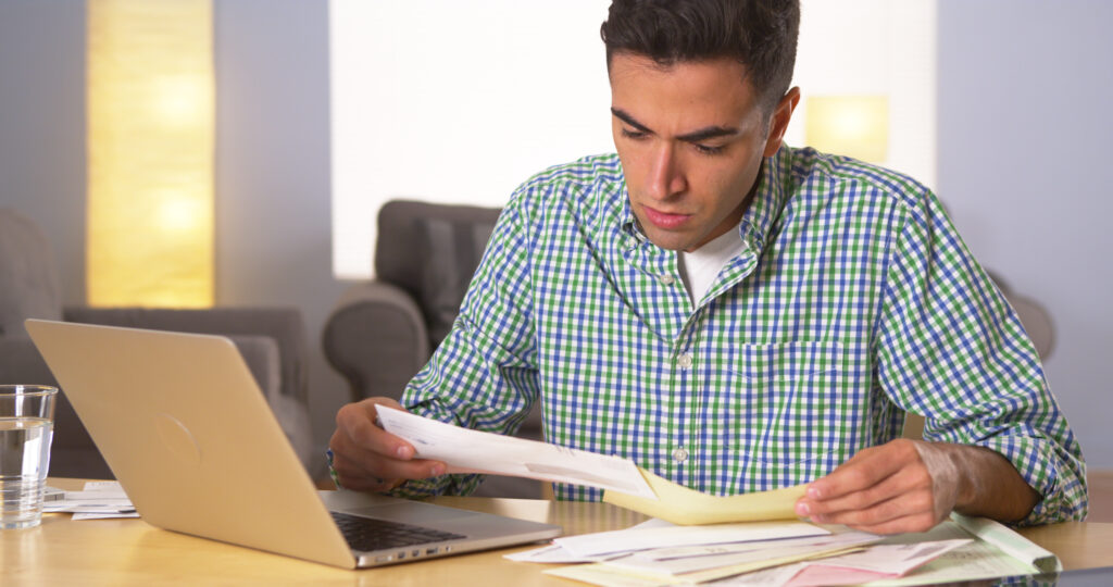 man reading letter