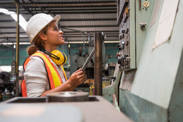 woman working construction
