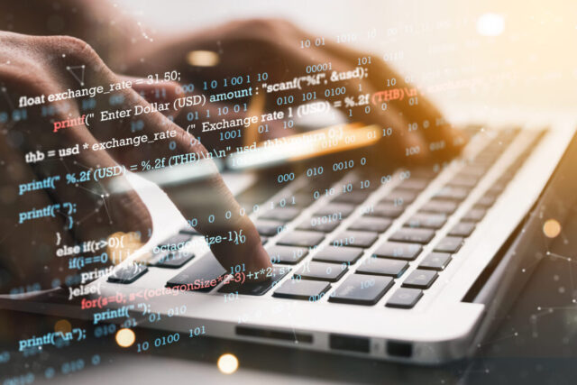 typing computer code