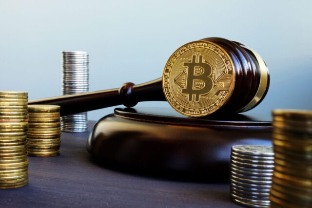 bitcoin coins gavel